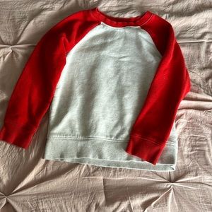 Crewneck sweater beige & red